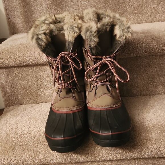 Khombu Women's "North Star" Gray & Taupe Waterproof Winter Boots Size 11 - Picture 3 of 8